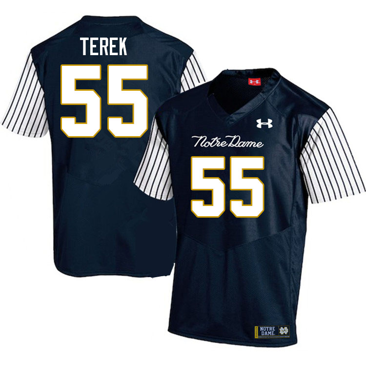 Men #55 Christopher Terek Notre Dame Fighting Irish College Football Jerseys Stitched-Alternate